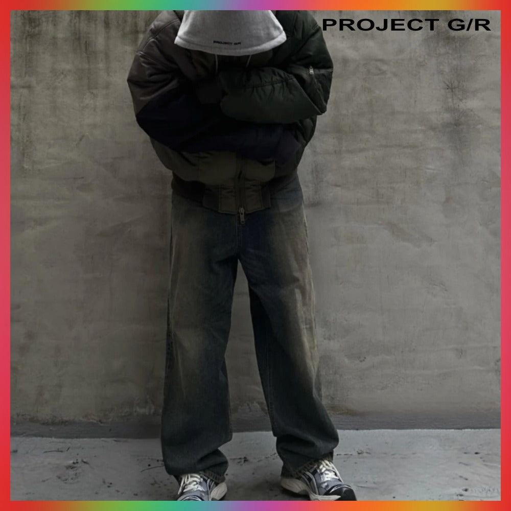 【PROJECT G/R】 UNBALANCED REWORKED BOMBER JACKET KHAKI