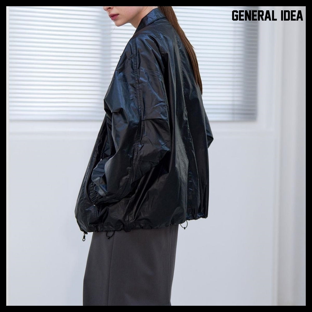 【GENERAL IDEA】Glossy Coating Jumper - Black
