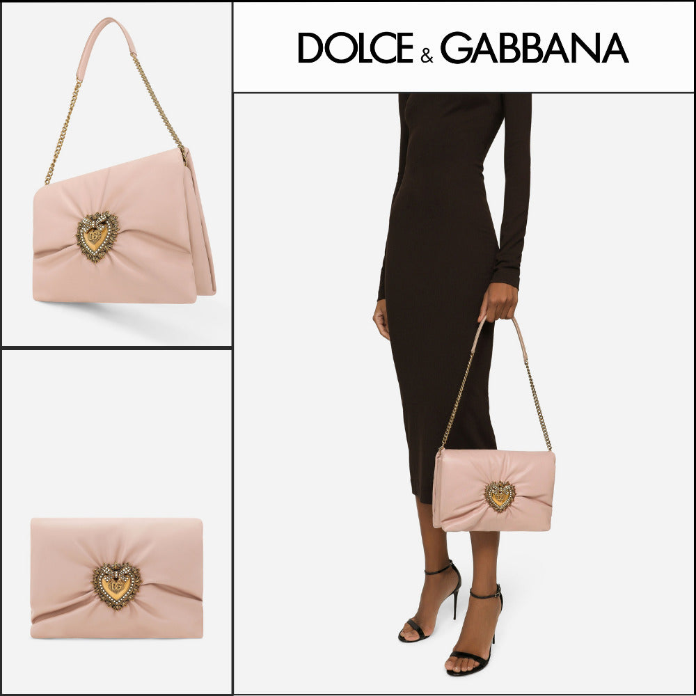 【Dolce & Gabbana】Medium Devotion Soft Shoulder Bag Pink