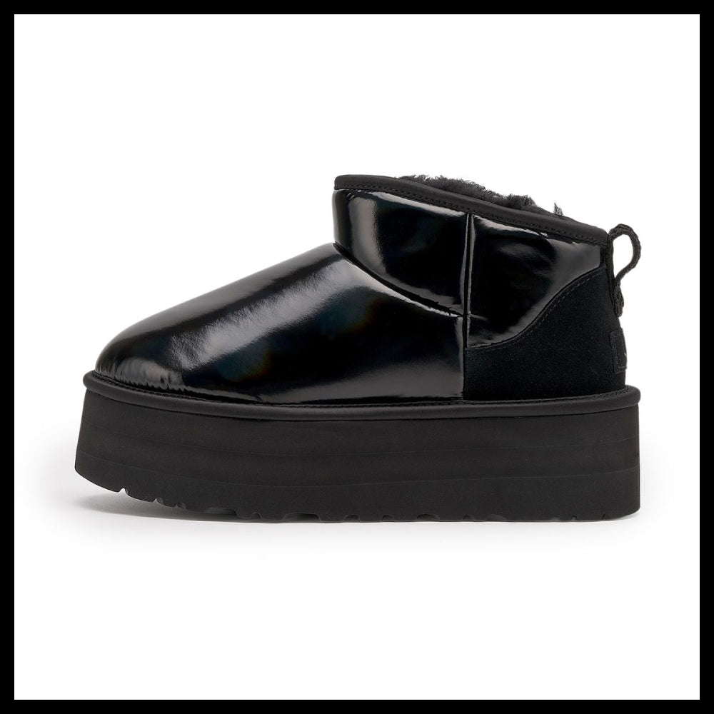 【UGG】Ultra Mini Platform High-Shine Black (Women)