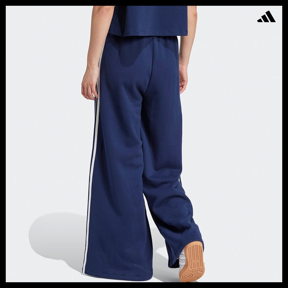 【adidas】3-Stripes Loose French Terry Wide Leg Pants JC5765