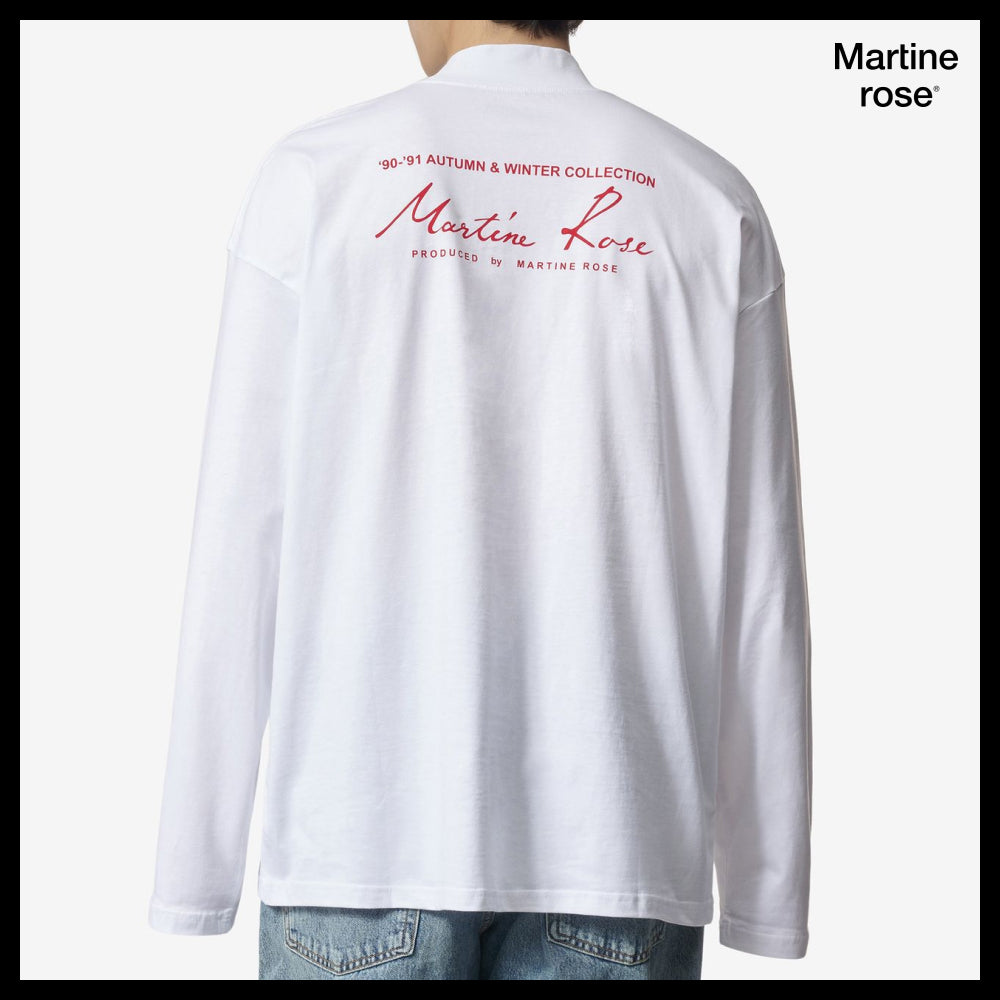 ◆MARTINE ROSE◆ ロゴ ハイネック Tシャツ ホワイト ブランド