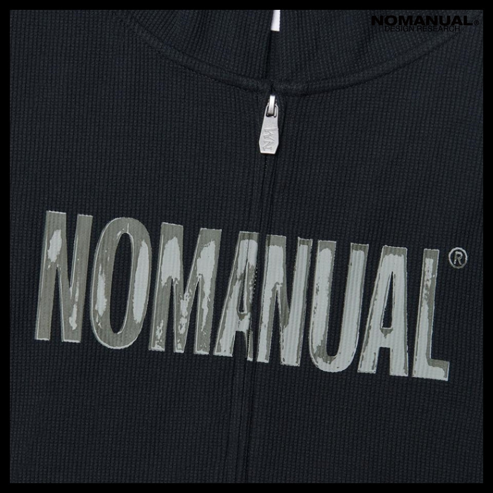 【NOMANUAL】NM WAFFLE HOODED ZIP UP 2 Colors