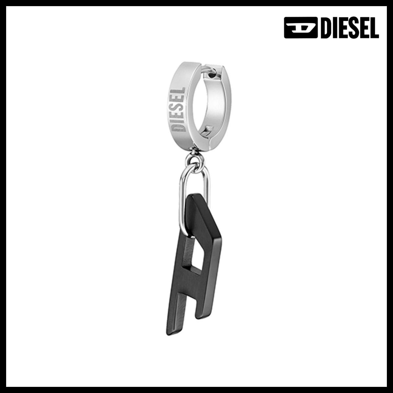【DIESEL】Two-Tone Hoop Earrings Set