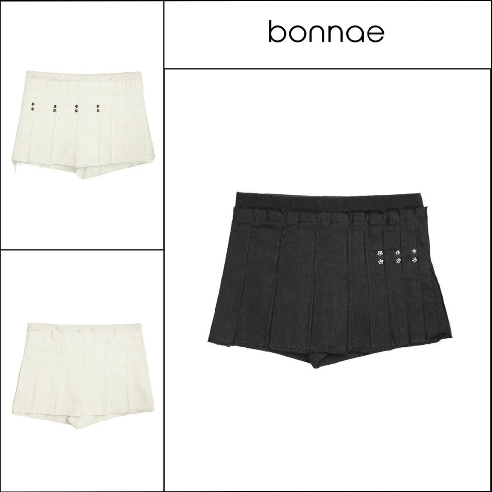 【BONNAE】Star Rivet Pleated Skort 2Colors