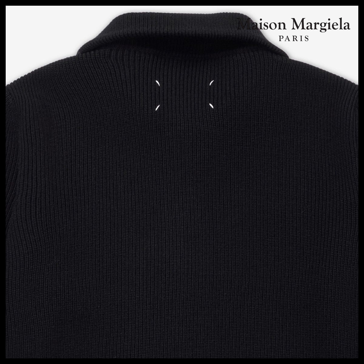 【Maison Margiela】Full Zip Stitch Cardigan Black