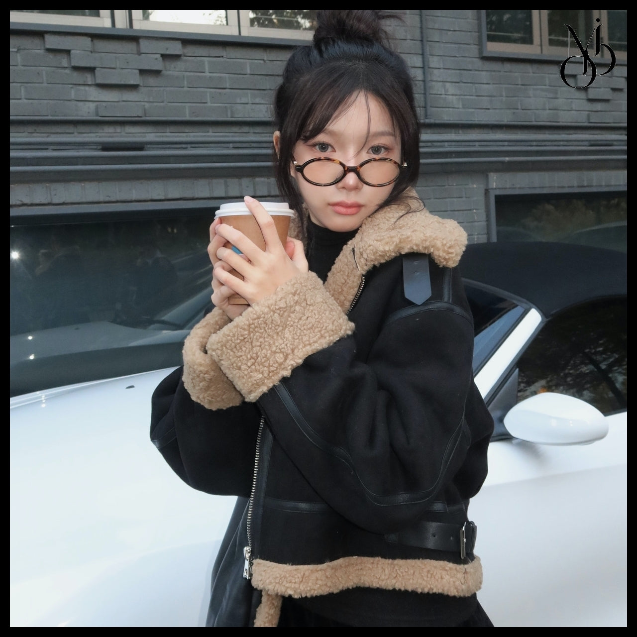 【MODIMOOD】Gumi Crop Shearling Suede Mustang 2 Colors