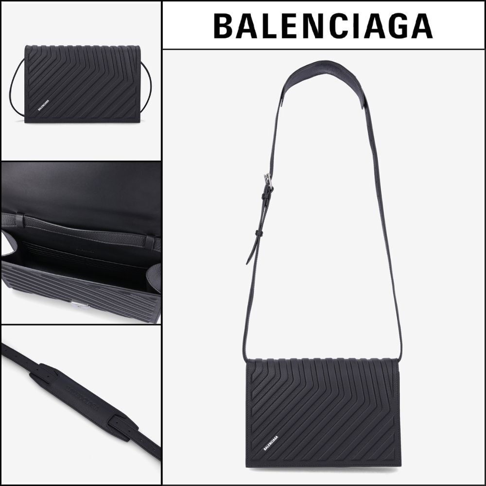 【BALENCIAGA】Men’s Car Flap Crossbody Shoulder Bag Black