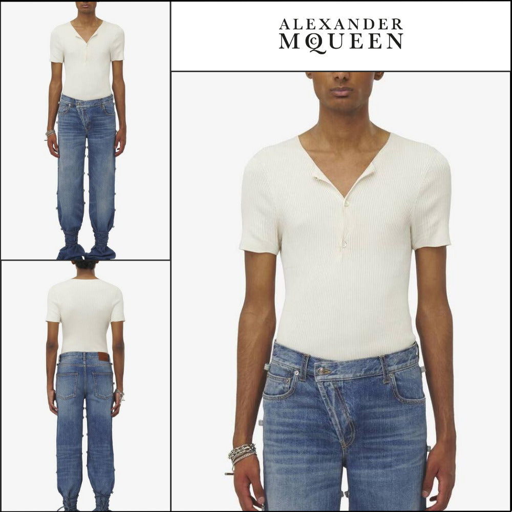 【Alexander Mcqueen】Rib Knit T-shirt
