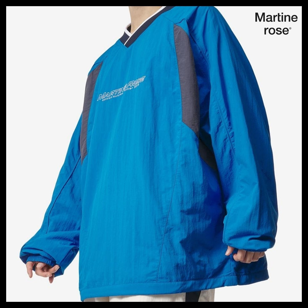 【MARTINE ROSE】LOGO PRINT SWEATSHIRT - BRIGHT BLUE:NAVY