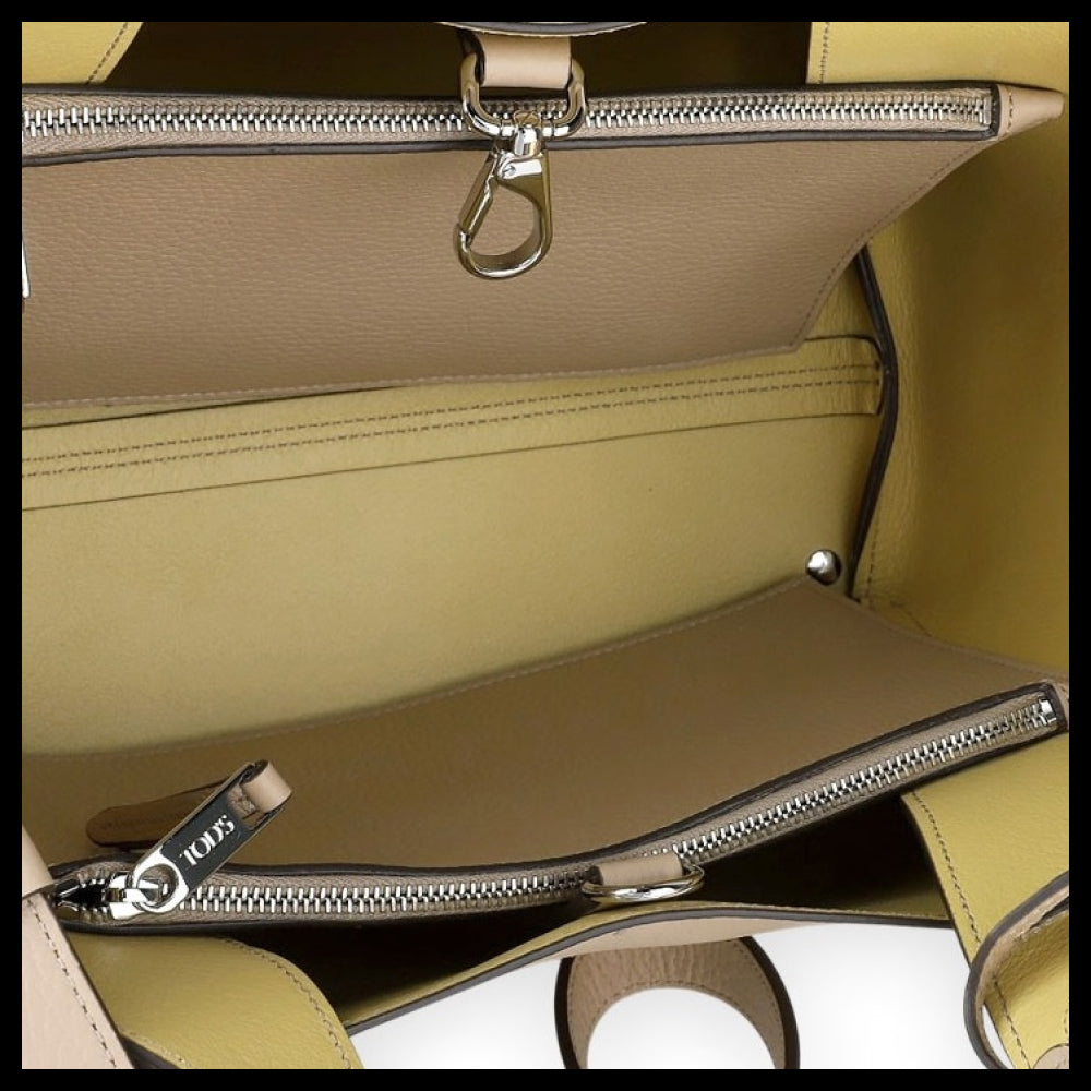 【TOD'S】Timeless Charm Mini Tote Shoulder Bag Beige