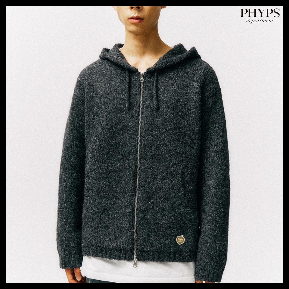 【PhypsDepartment】ハート アップル ニット フードジップアップ