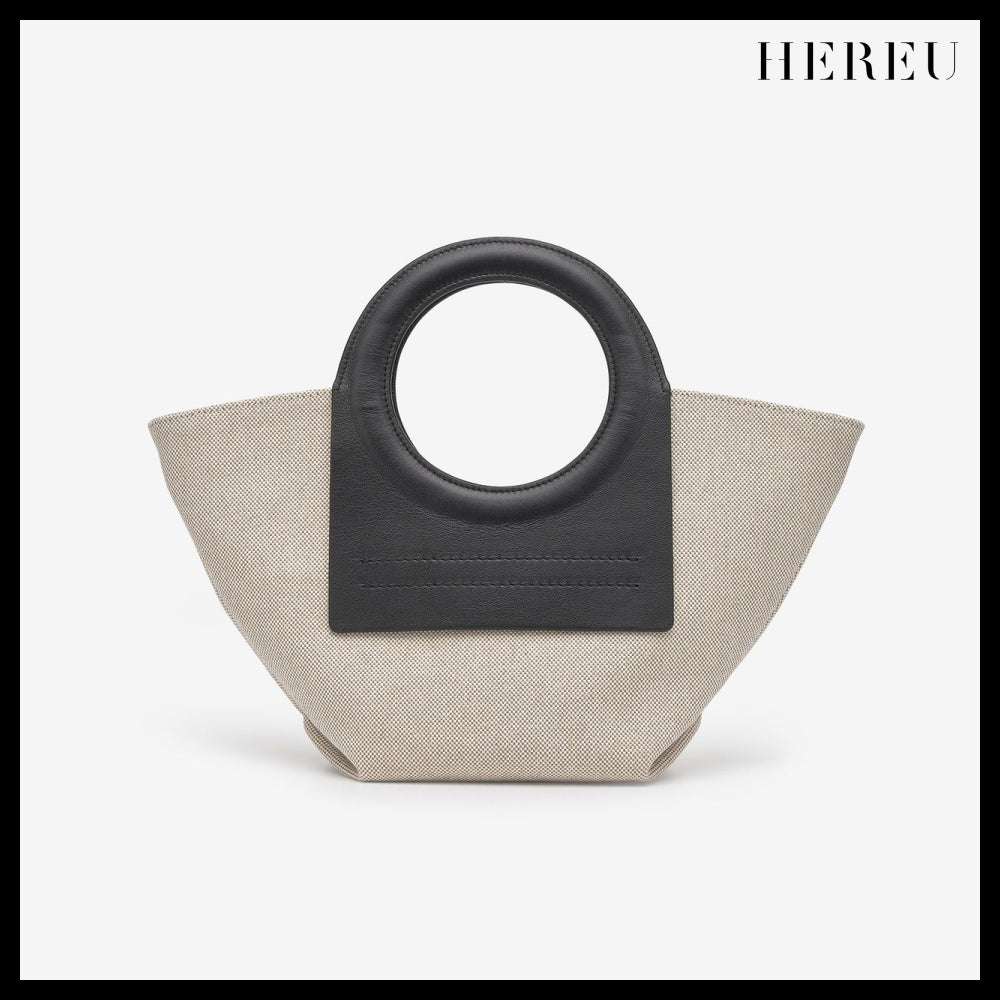 【HEREU】Mini Cala Tote Bag Beige Black