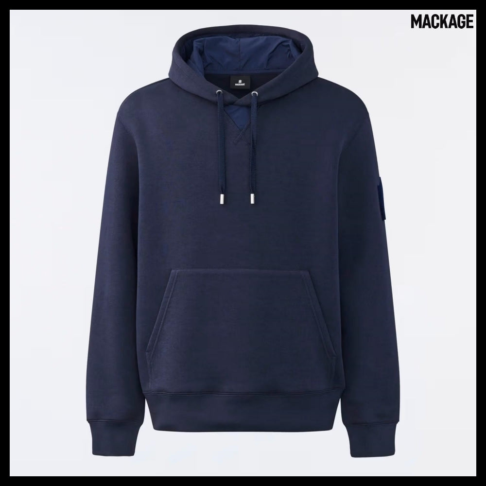 【MACKAGE】 Krys R Hooded Sweatshirt Navy Fleece