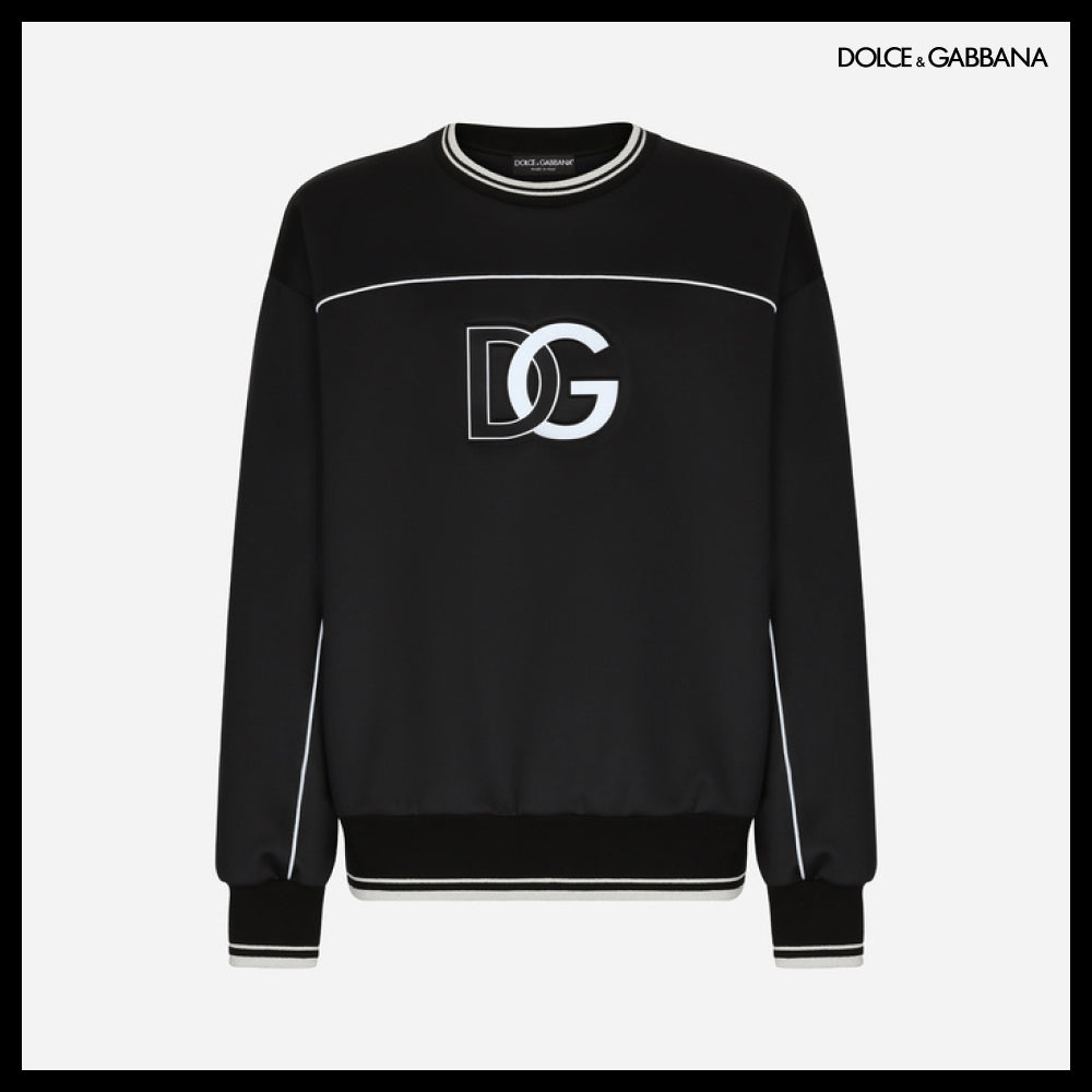 【Dolce&Gabbana】TECH JERSEY SWEATSHIRT EMBOSSED DG LOGO