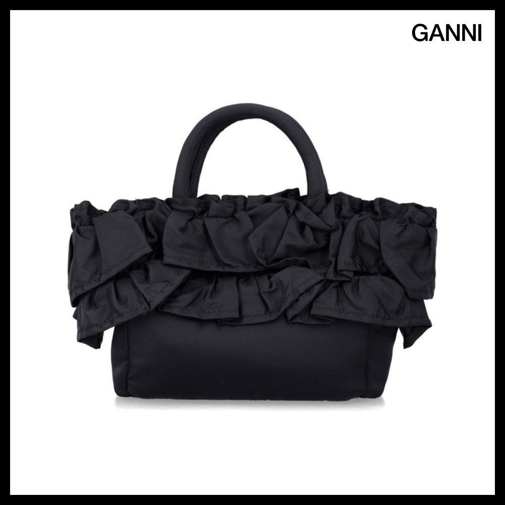 【GANNI】Black Structured Tote Bag