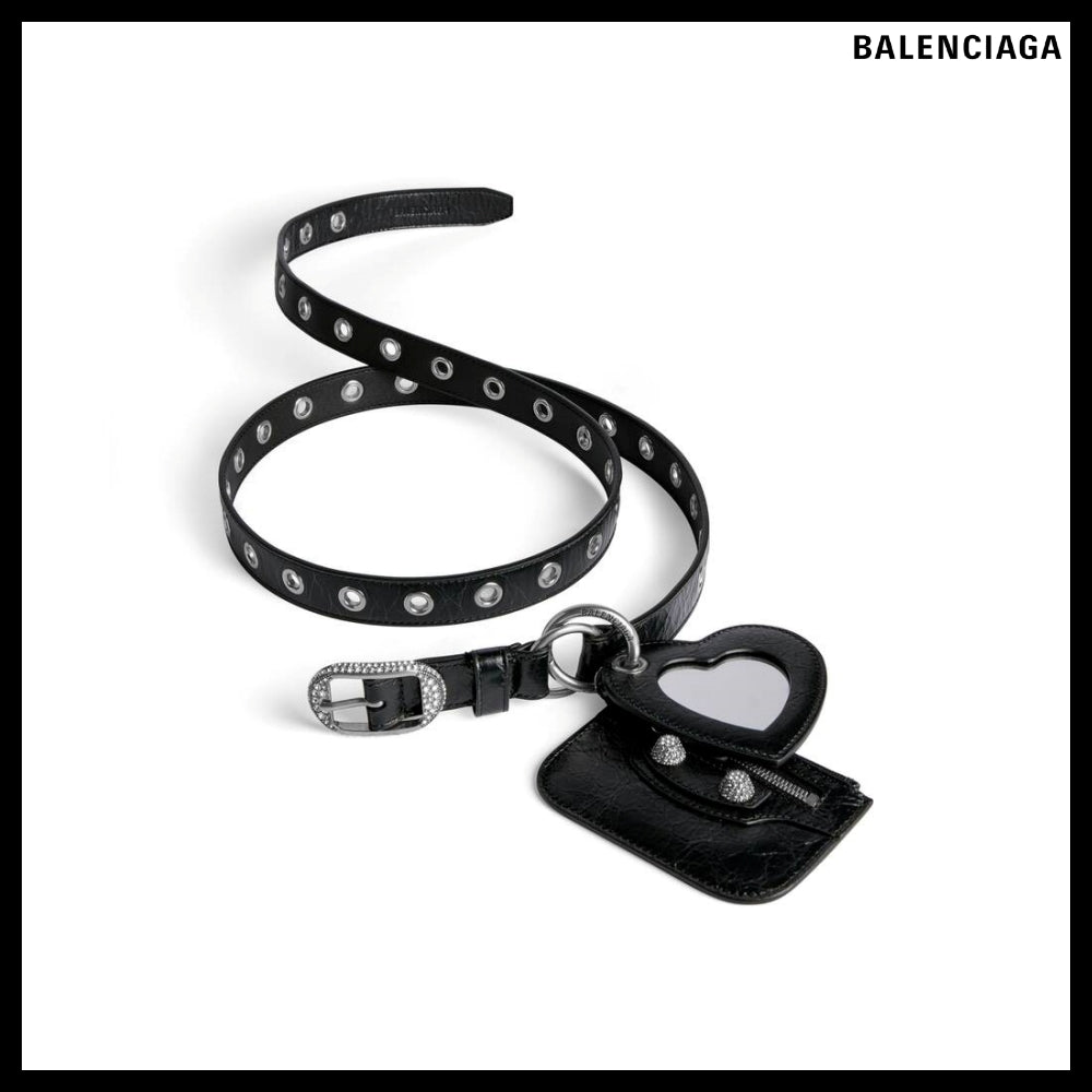 【BALENCIAGA】LE CAGOLE CHARMS BELT WITH RHINESTONES