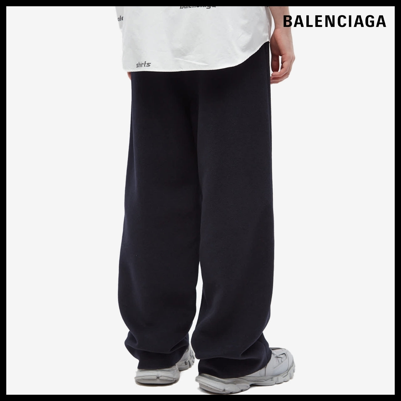 【BALENCIAGA】Elastic Waist Pants Navy