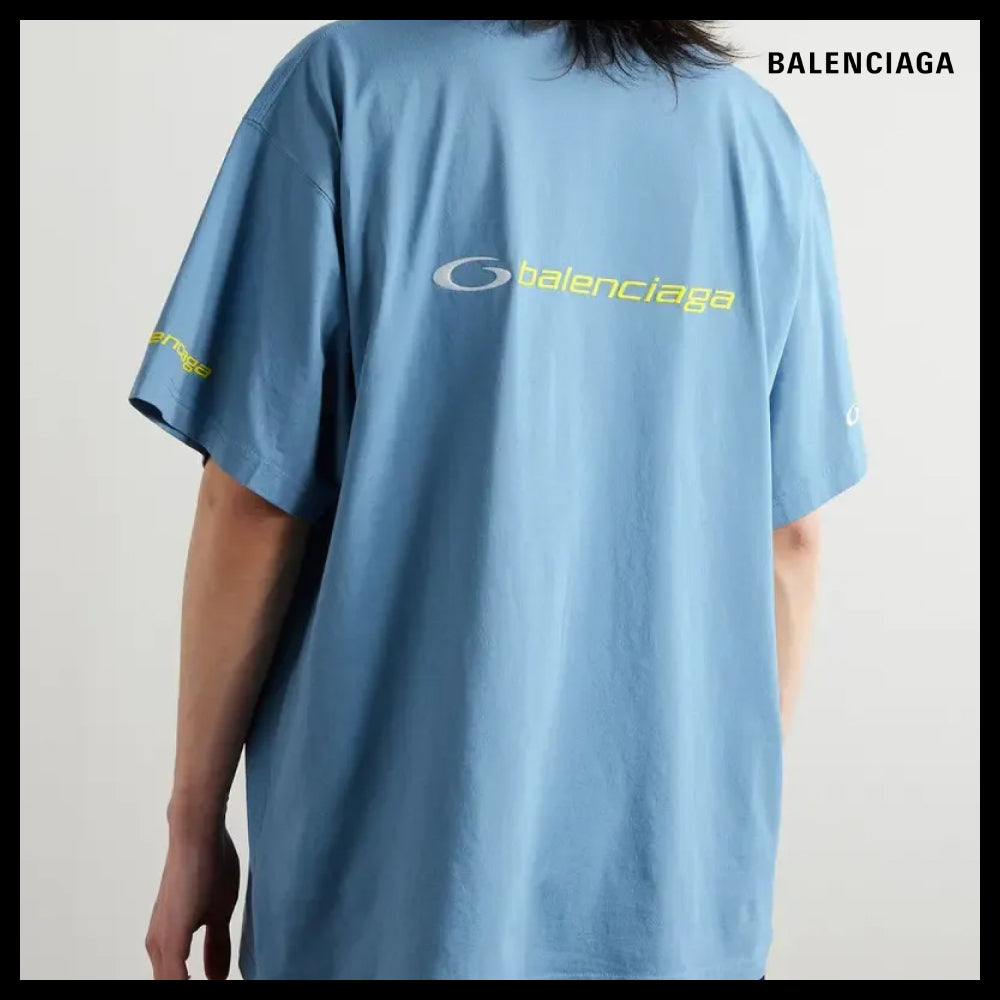 【BALENCIAGA】Oversized Logo-Embroidered Cotton-Jersey