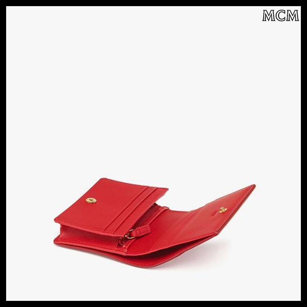 【MCM】Calf leather diamond wallet