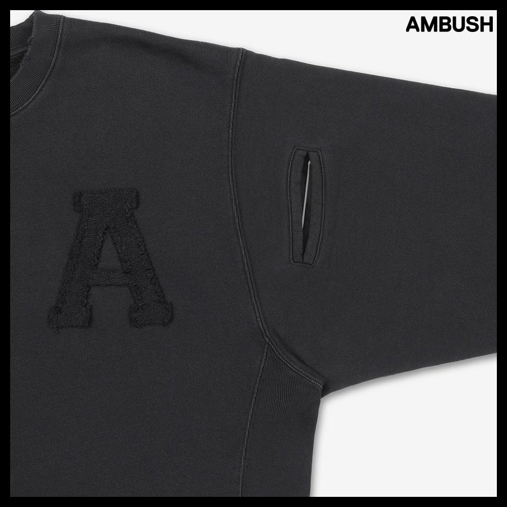 【AMBUSH】Distressed Hole Sweatshirt Black