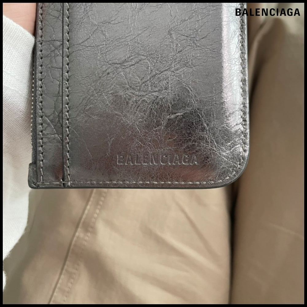 【BALENCIAGA】Le Cagole Card Holder Wallet Silver