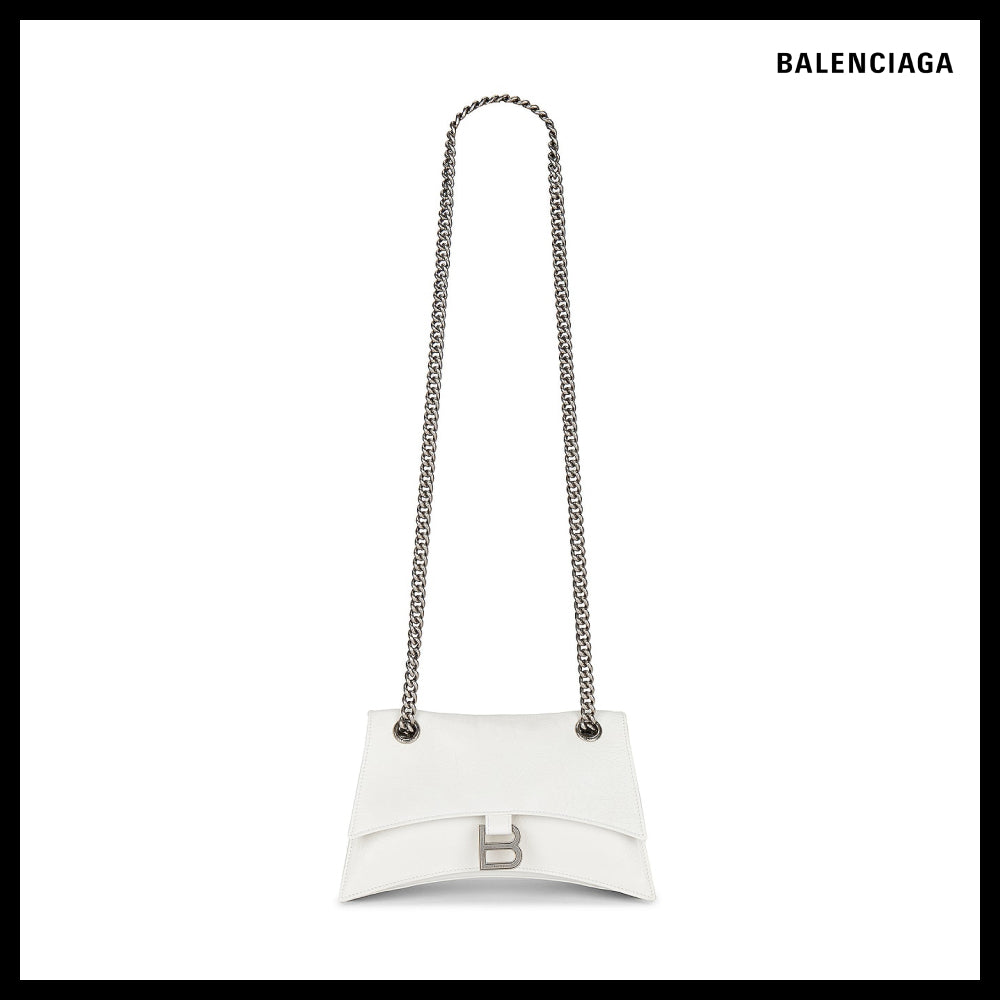 【BALENCIAGA】Crush Small Chain Bag Optic White