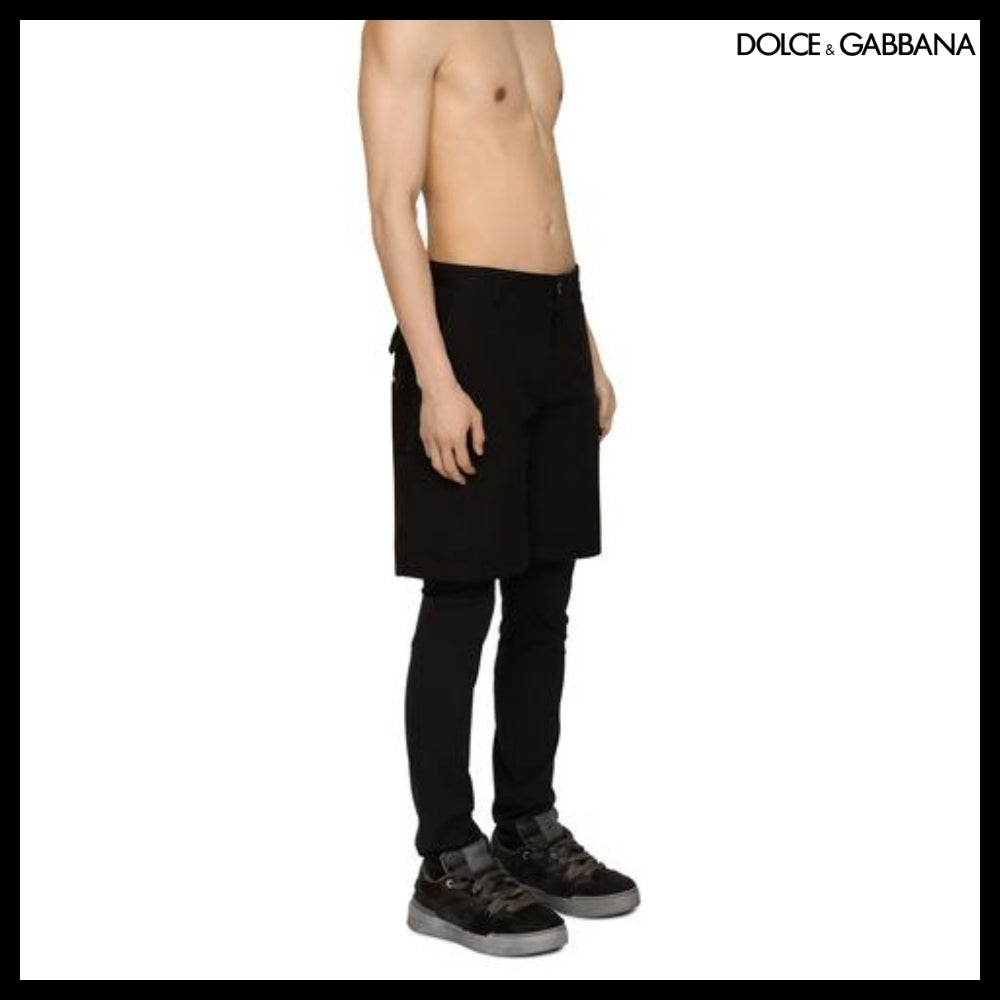 【Dolce&Gabbana】COTTON FAILLE CARGO SHORTS DGVIB3 PATCH