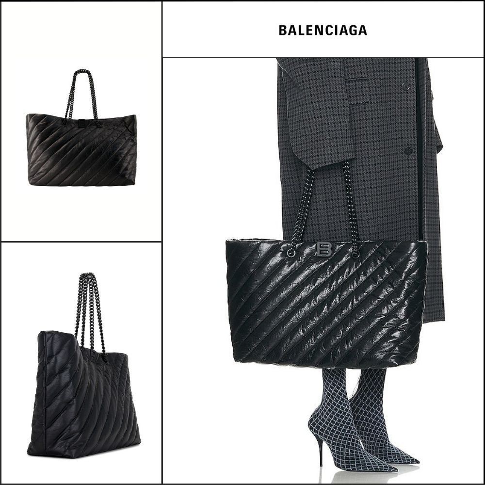 【BALENCIAGA】Crush Large Carry All Tote Bag Quilted