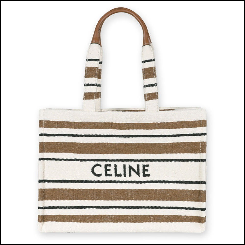 【CELINE】Cabas Jacquard Large Tote Bag Brown