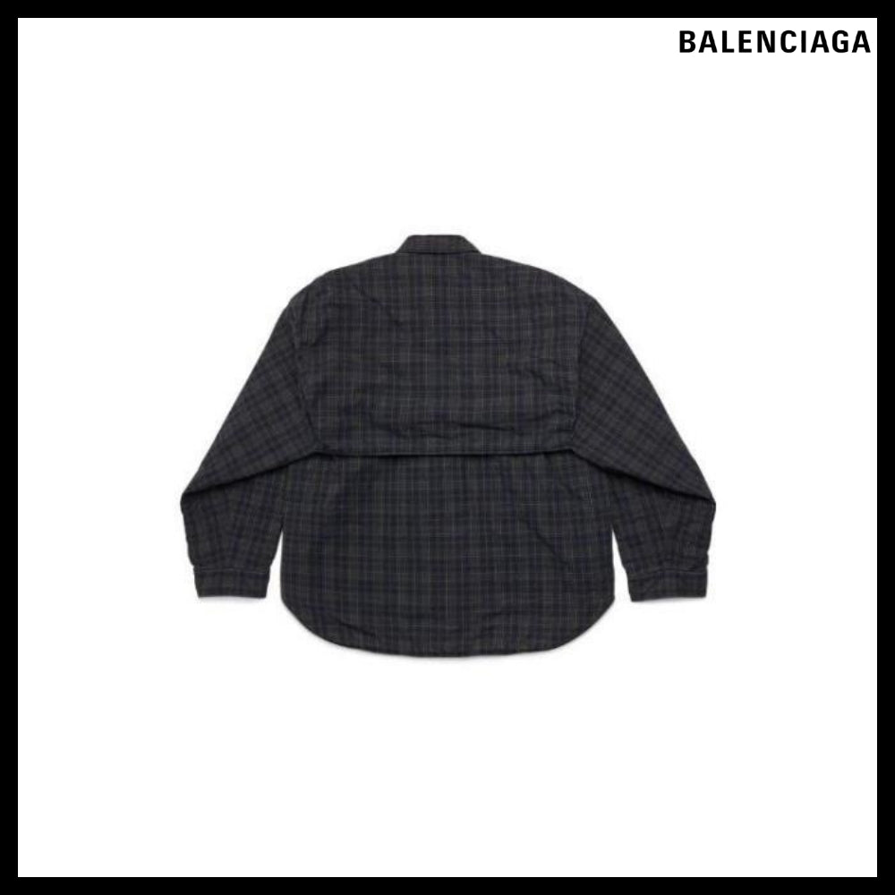 【BALENCIAGA】Detachable Sleeves Shirt Large Fit Grey