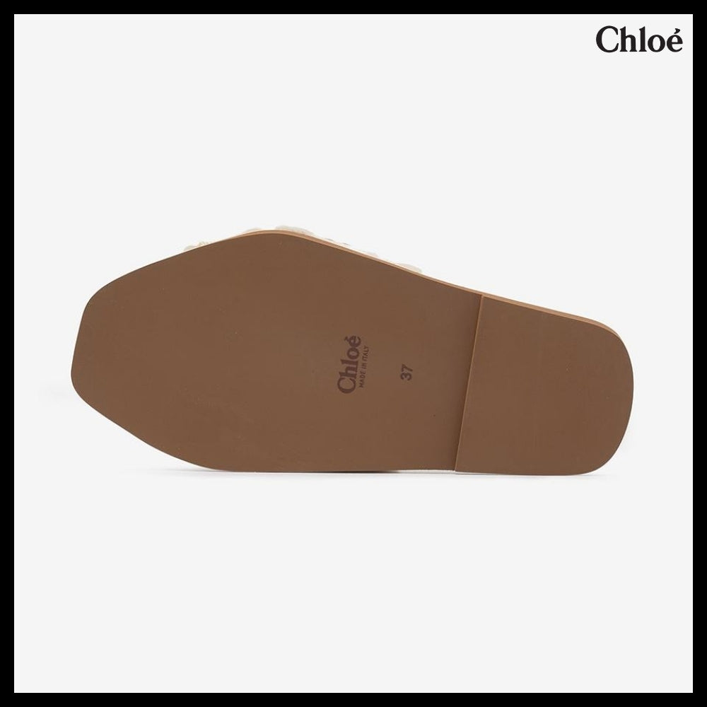 【CHLOE】ウッディ フラットミュール ホワイト