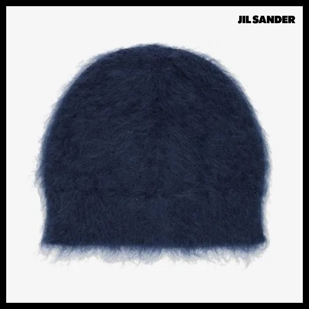 【Jil Sander】Brushed Effect Knit Beanie Navy
