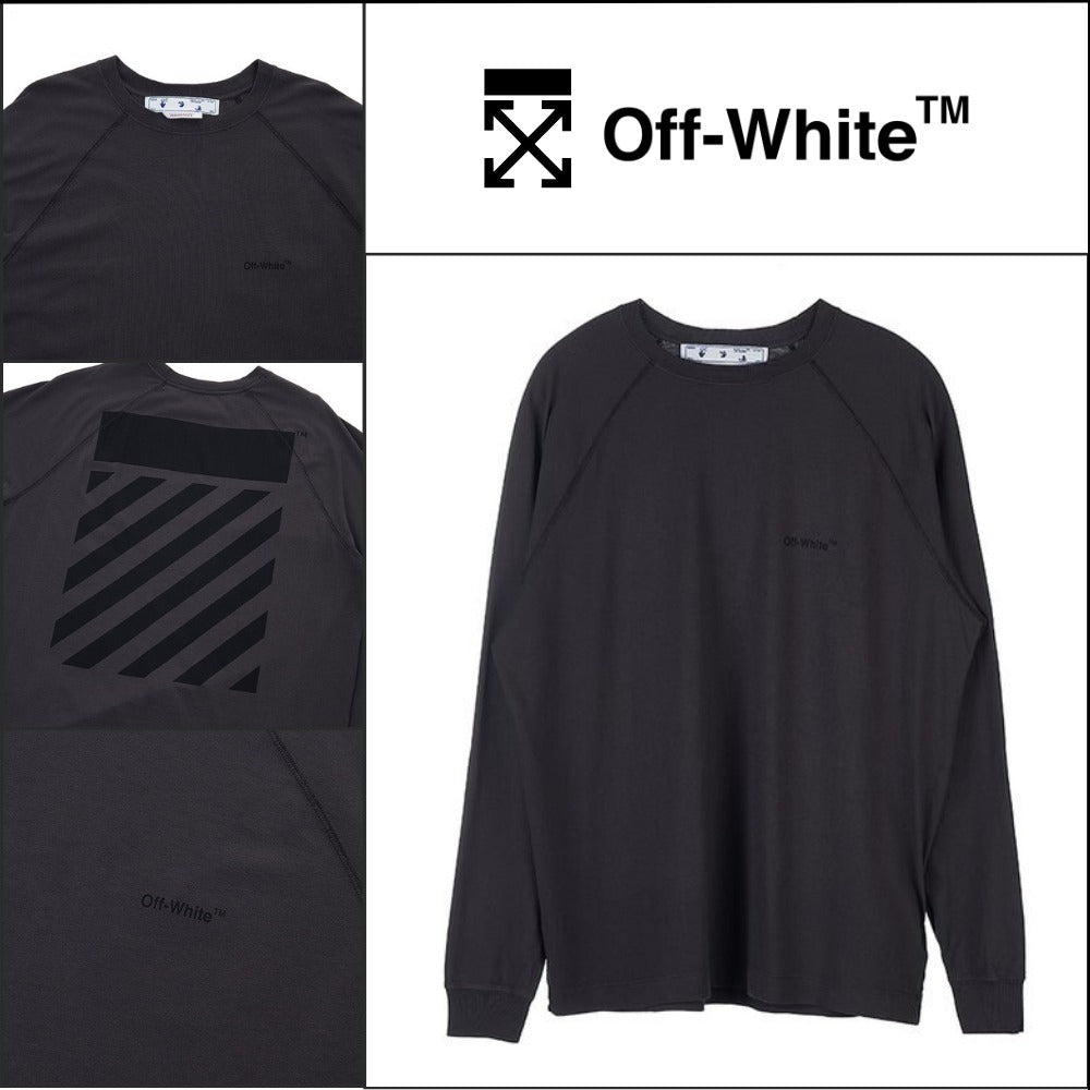 【Off-White】ダイアゴナル ストライプ ラグランスリーブ