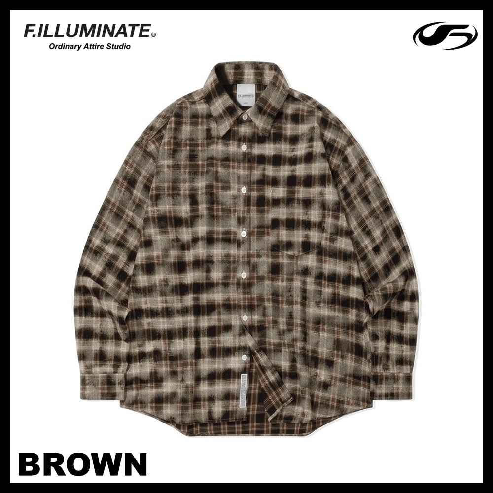 【FILLUMINATE】OVERFIT DAMAGE WASHED CHECK SHIRT 2COLOR