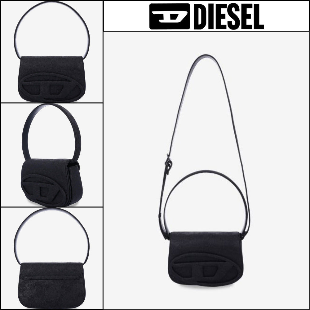 【DIESEL】1DR Fabric Shoulder Bag - Black