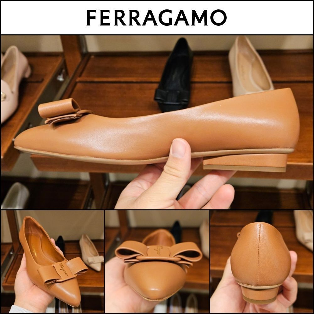 【Ferragamo】VIVA NEW ballerina flat shoes brown