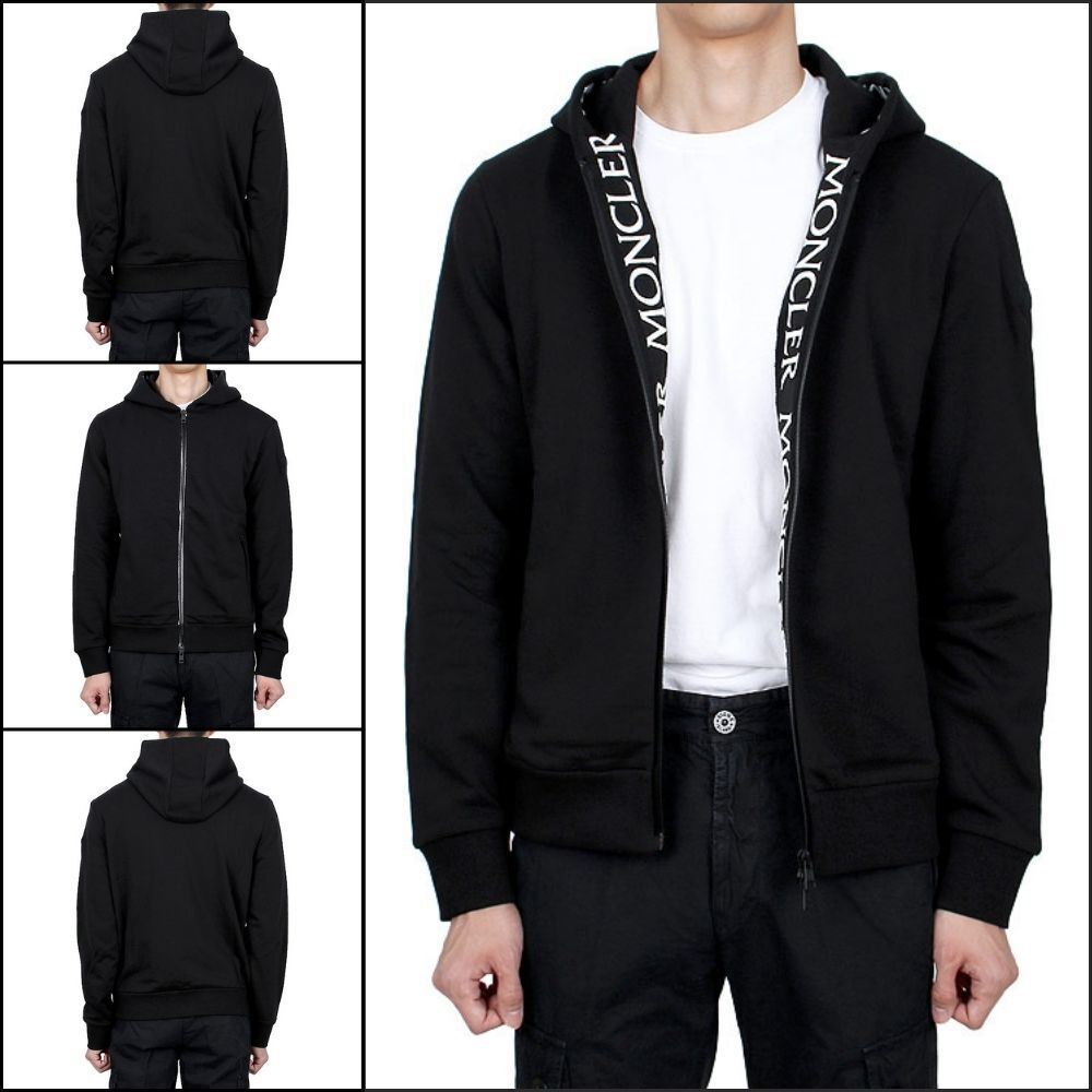 【MONCLER】 Patch Logo Cotton Zip Hoodie