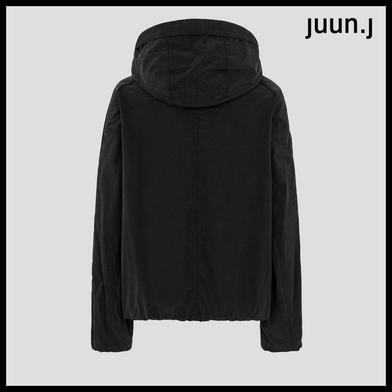 【JUUN.J】Salt Shrink Nylon Side Zipper Short Padded Hood
