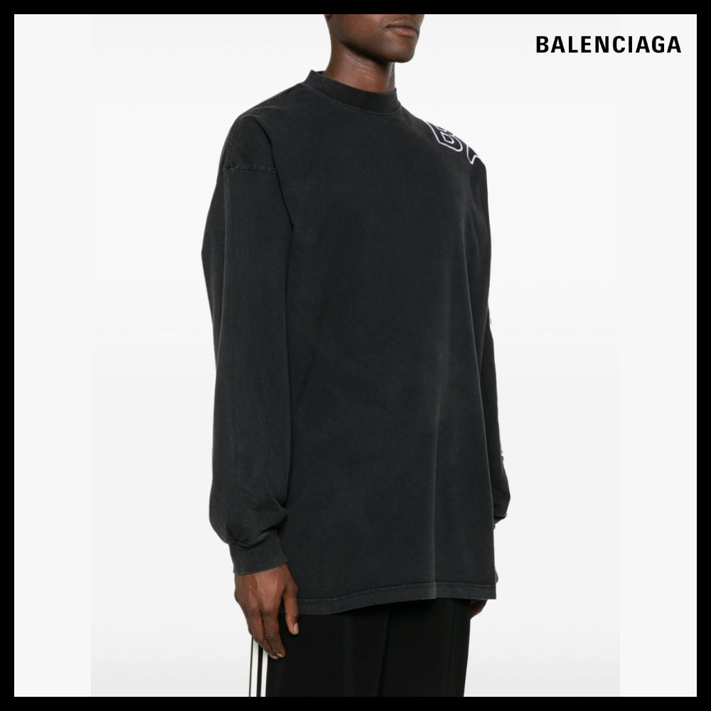 【BALENCIAGA】Outline Long Sleeve T-Shirt Oversized Black