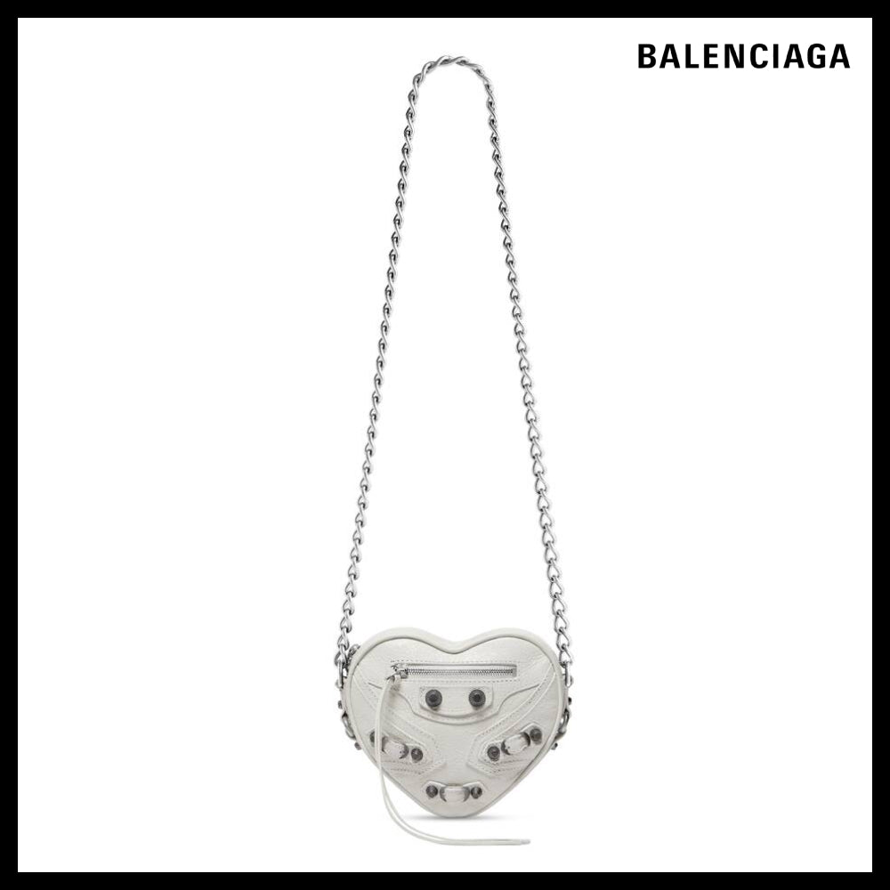 【BALENCIAGA】LE CAGOLE HEART MINI BAG WHITE ARENA LAMBSKIN