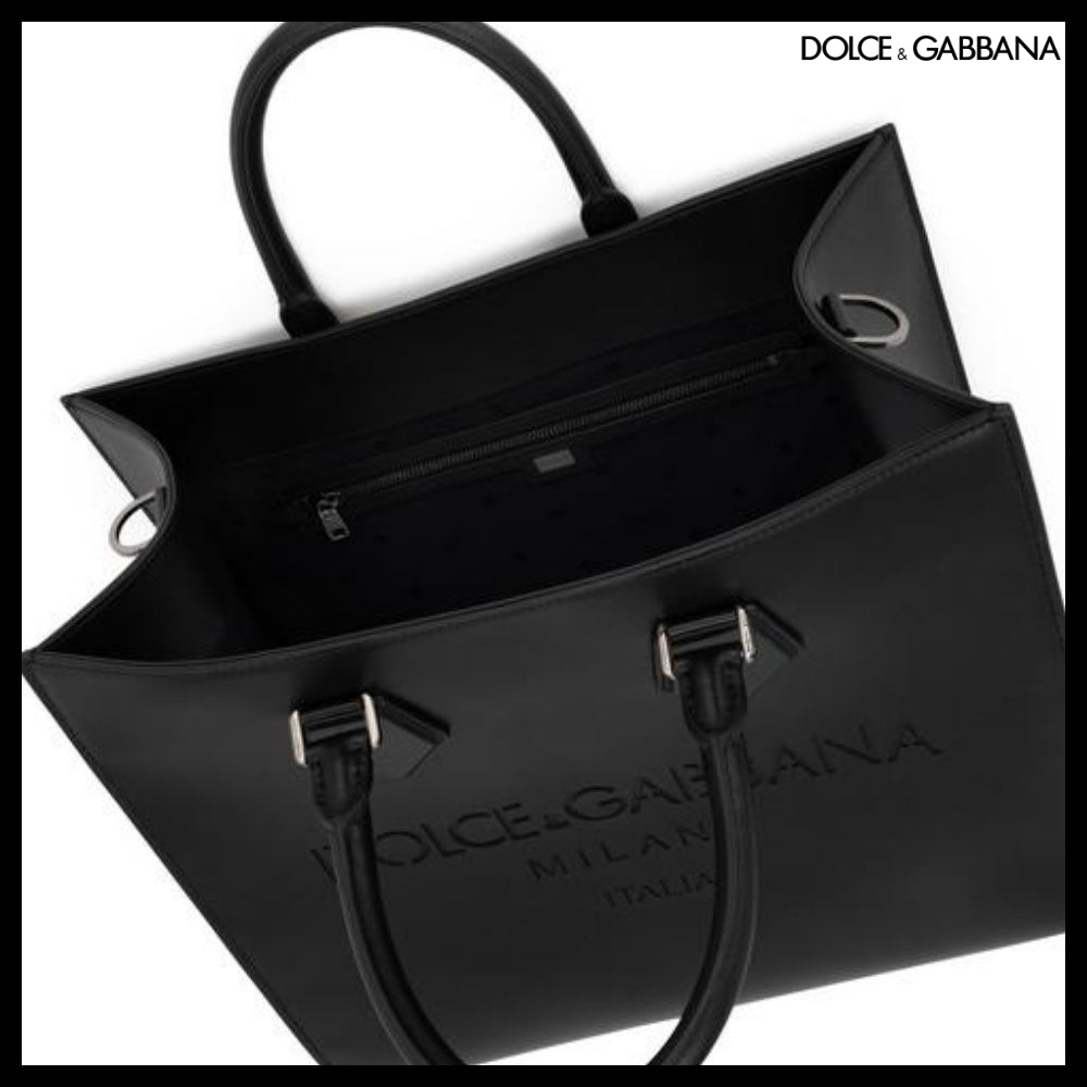 【Dolce&Gabbana】LARGE CALFSKIN SHOPPER WITH LOGO