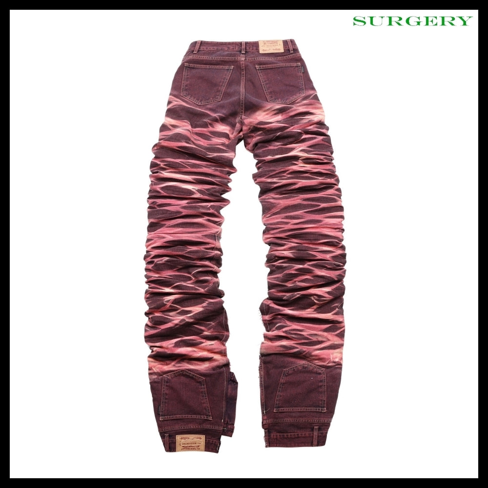 【SURGERY】Yoonseul Long Length Double Jeans Flame