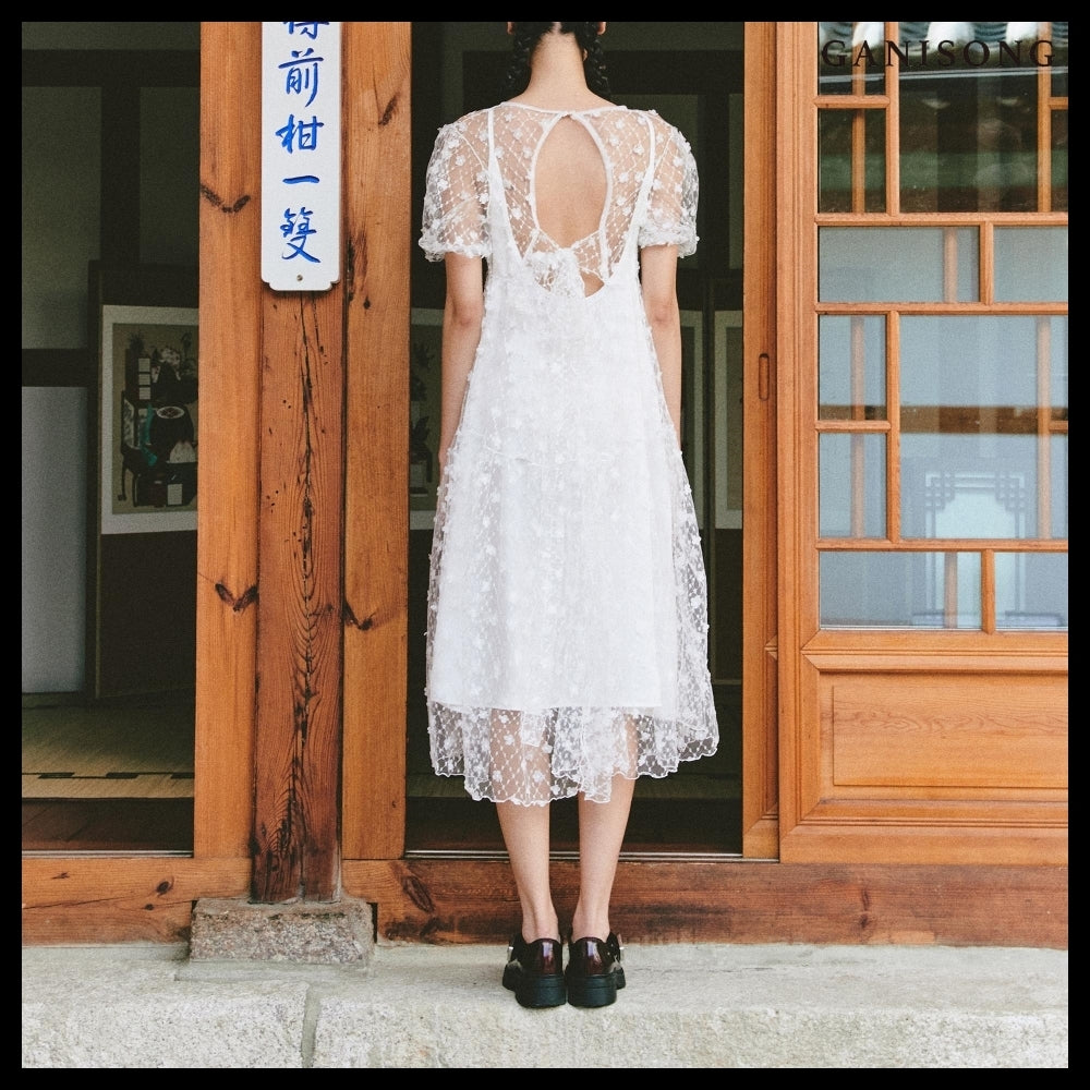 【GANISONG】Bridal Twinkle Fairy Dress White