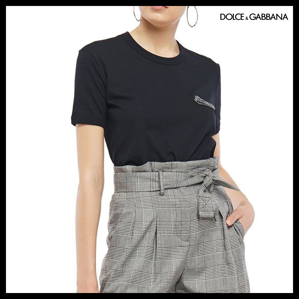 【正規品】Dolce & Gabbana アップリケ付き コットンジャージー