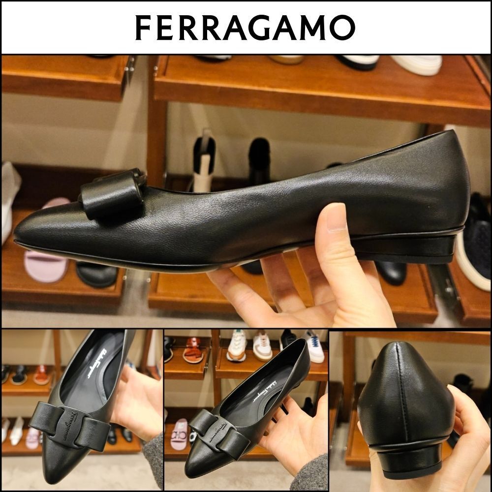 【Ferragamo】VIVA NEW ballerina flat shoes black