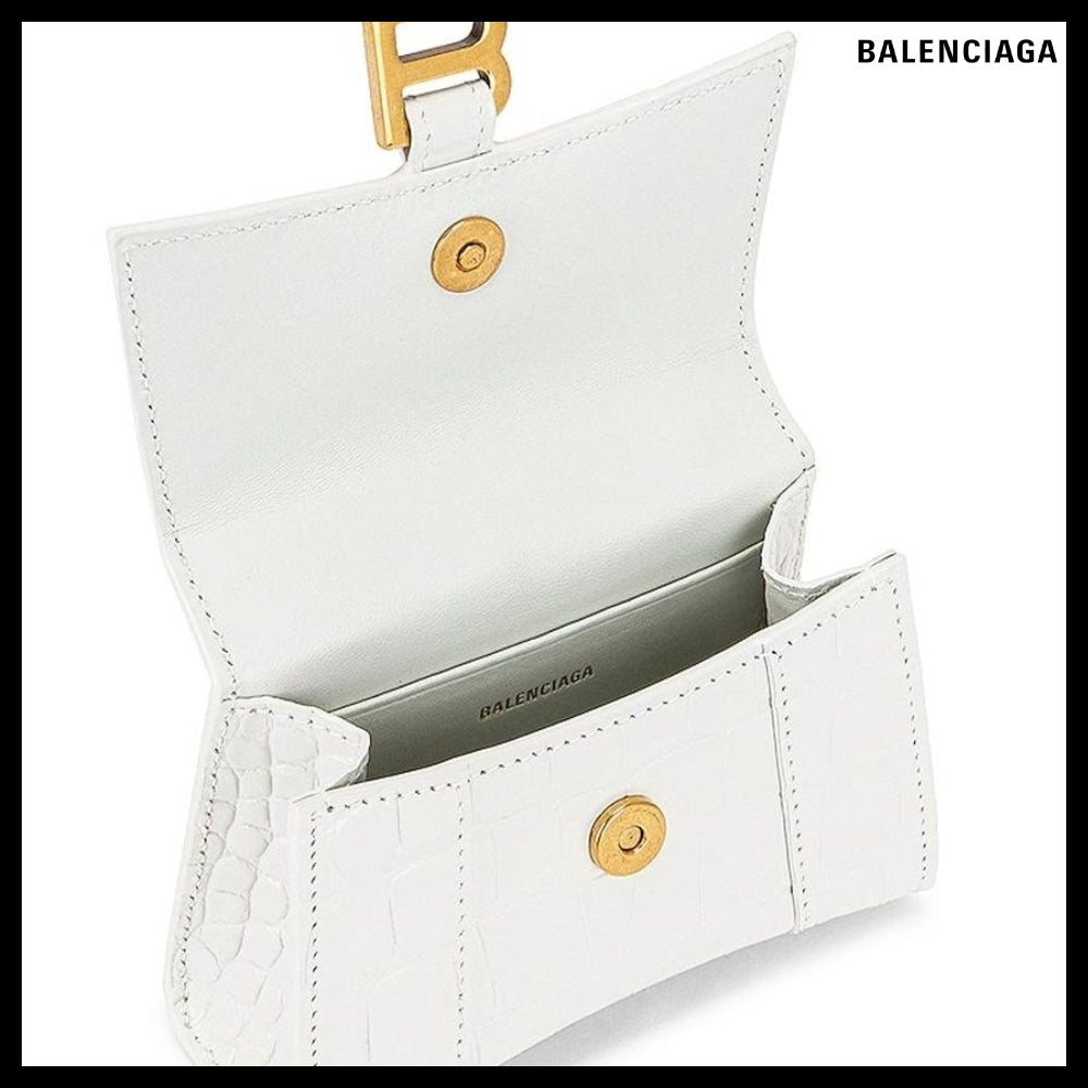 【BALENCIAGA】Mini Hourglass Top Handle Bag Crocodile