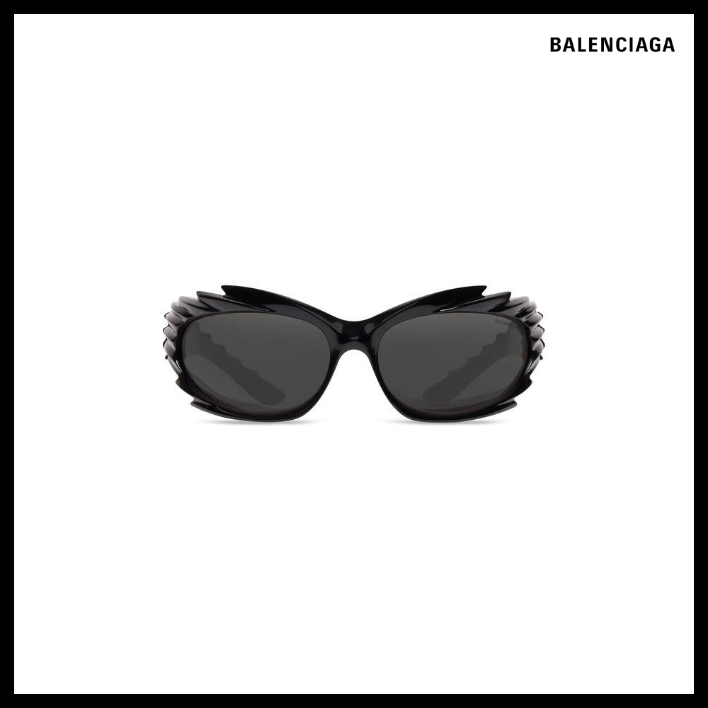 【BALENCIAGA】Black Spike Rectangle Sunglasses