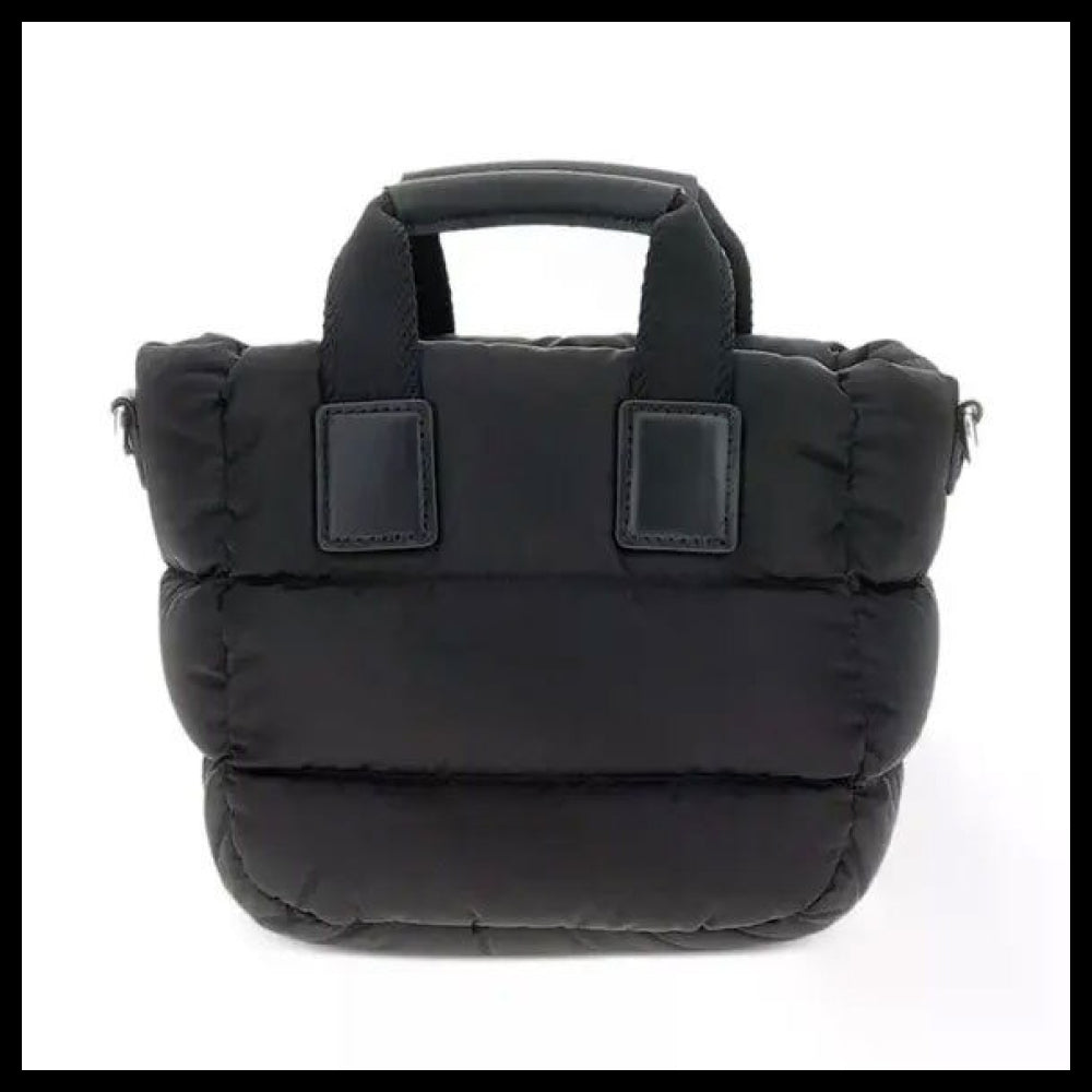 ◆MONCLER◆QUILTED TOP HANDLE SHOPPER BAG BLACK