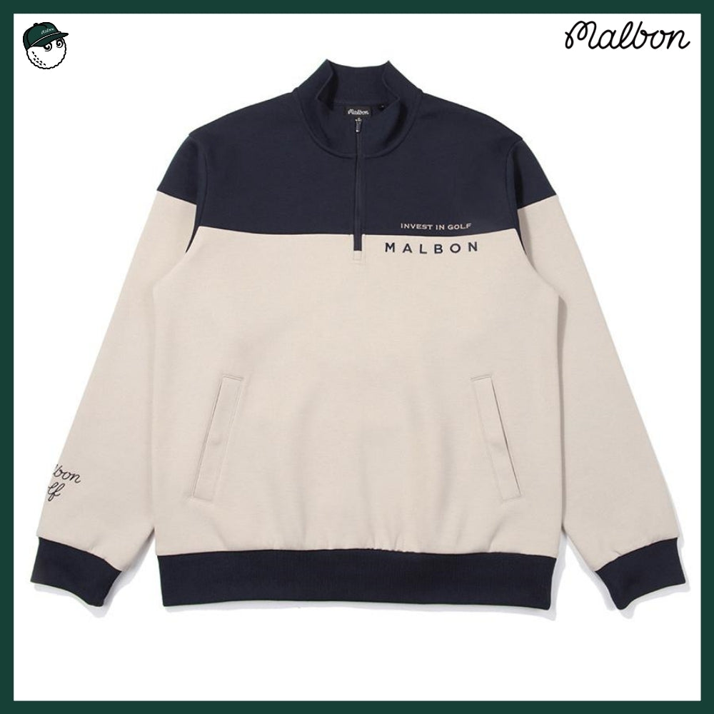 【MALBON GOLF】 AIRLY COLORED ZIP-UP MTM T-SHIRT MAN 3COLORS